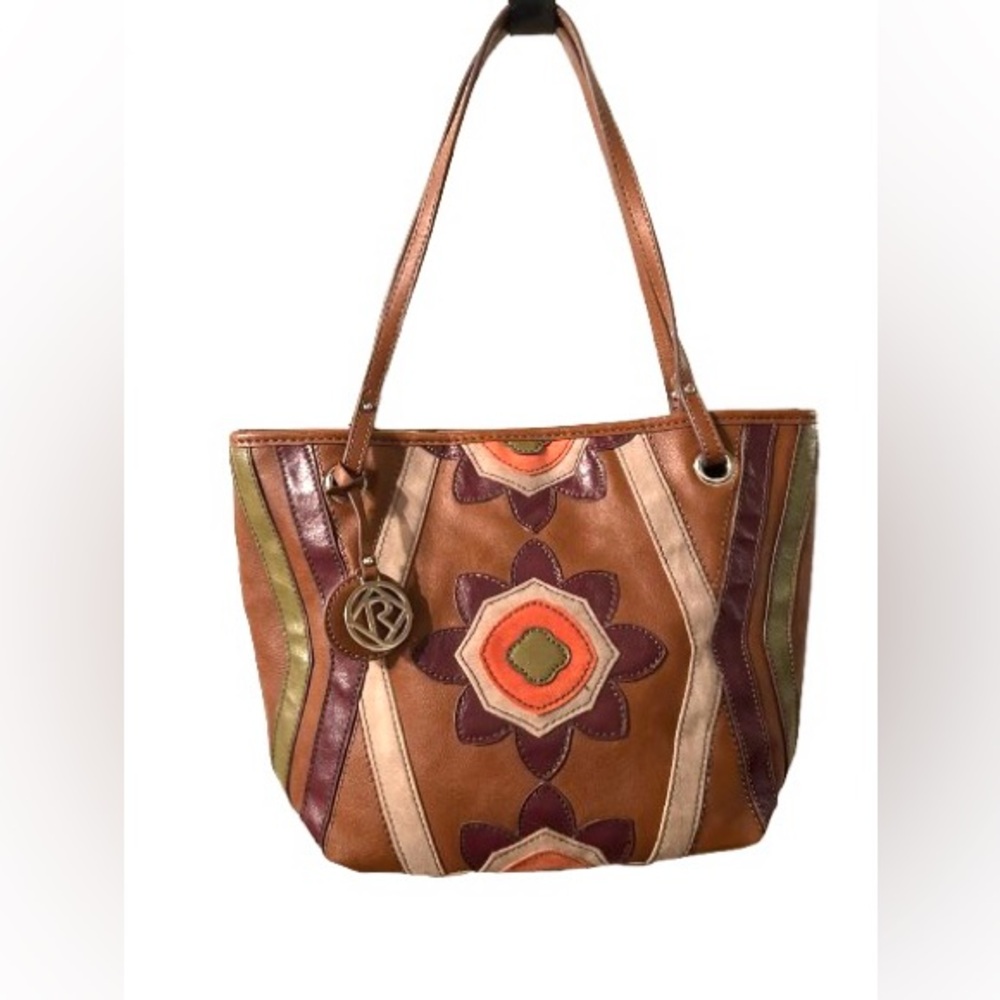 Relic by Fossil Boho Flower Power 70s Style Shoulder Tote Bag in Faux Leather
